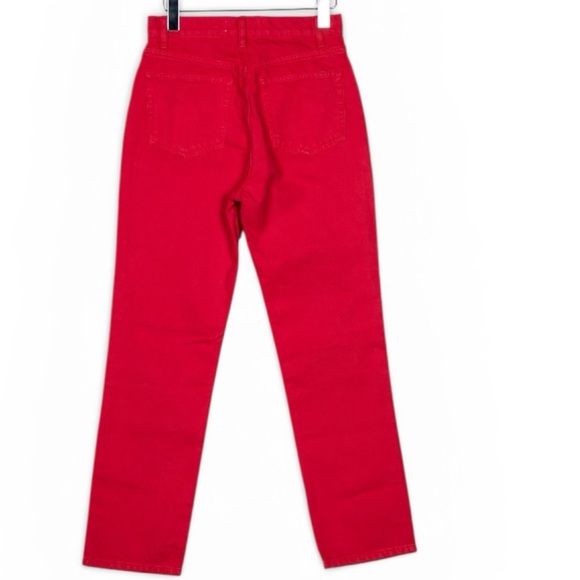 Reformation Cynthia Red High-Waisted Straight Leg Jeans - Picture 4 of 8